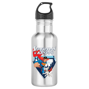 Superman en Krypto stijgen Waterfles
