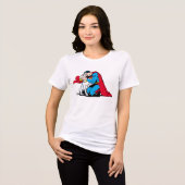 Superman en Krypto Tri-Blend Shirt (Voorkant volledig)