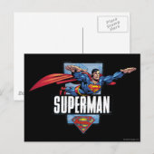 Superman en Logo grens Briefkaart (Voorkant / Achterkant)