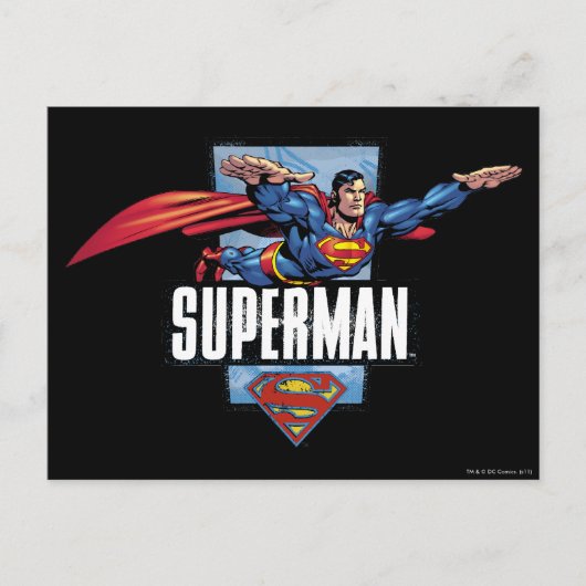 Superman en Logo grens Briefkaart (Voorkant)