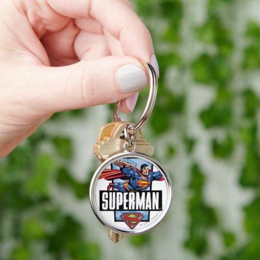 Superman en Logo grens Sleutelhanger (Hand)