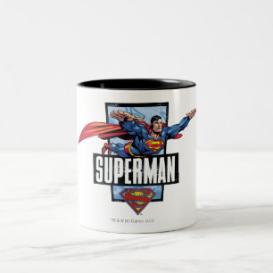 Superman en Logo grens Tweekleurige Koffiemok