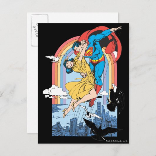 Superman en Lois in Geel Briefkaart (Voorkant / Achterkant)
