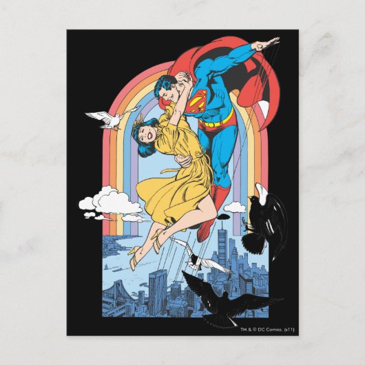 Superman en Lois in Geel Briefkaart (Voorkant)