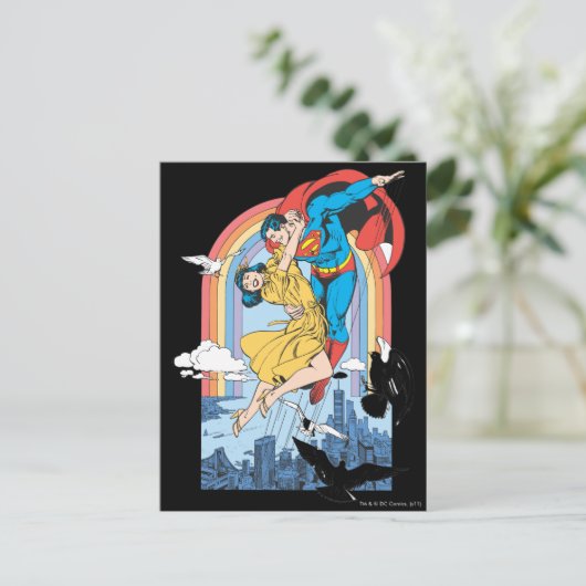 Superman en Lois in Geel Briefkaart (Staand voorkant)