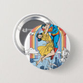 Superman en Lois in Geel Ronde Button 5,7 Cm (Voorkant /achterkant)