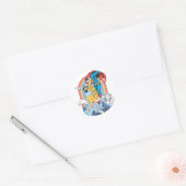 Superman en Lois in Geel Ronde Sticker (Envelop)