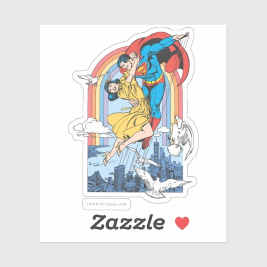 Superman en Lois in Geel Sticker (Vel)