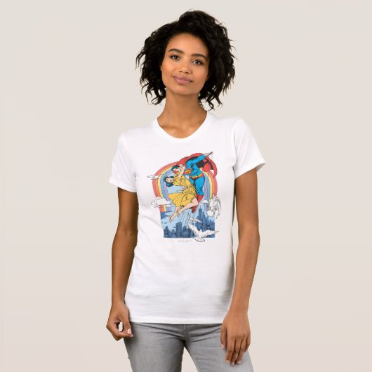 Superman en Lois in Geel T-shirt (Voorkant volledig)