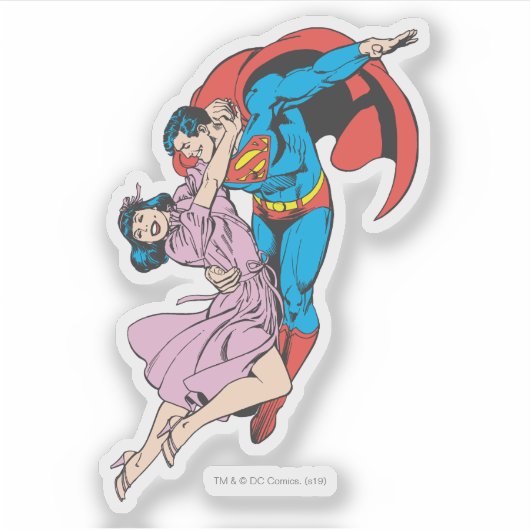 Superman en Lois in roze Sticker (Voorkant)