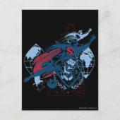 Superman en Map Briefkaart (Voorkant)