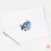 Superman en Map Ronde Sticker (Envelop)