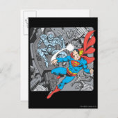 Superman Fights Brainiac Briefkaart (Voorkant / Achterkant)