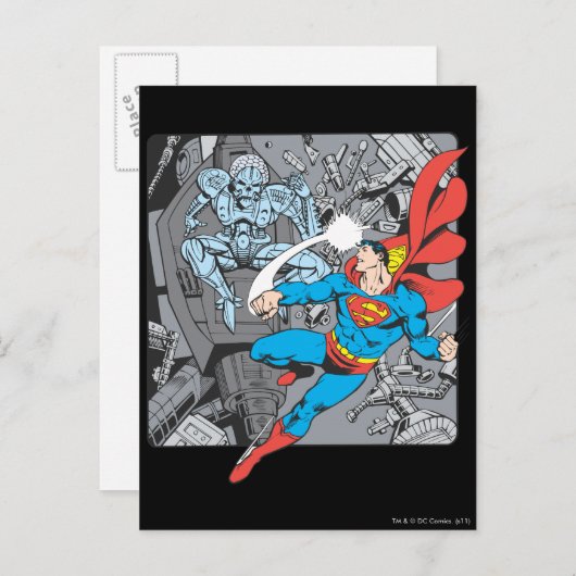 Superman Fights Brainiac Briefkaart (Voorkant / Achterkant)
