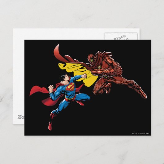 Superman Fights Briefkaart (Voorkant / Achterkant)