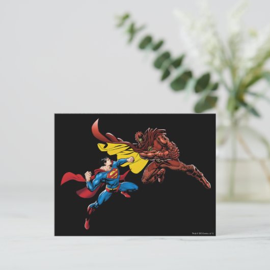Superman Fights Briefkaart (Staand voorkant)