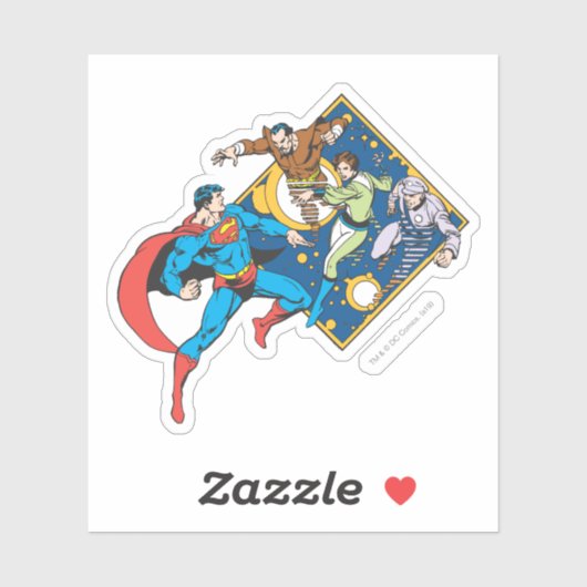 Superman Fights Enemies Sticker (Vel)
