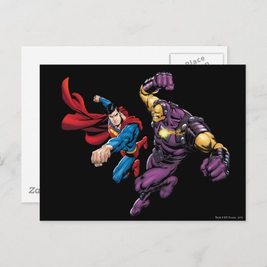 Superman Fights Enemy 2 Briefkaart (Voorkant / Achterkant)