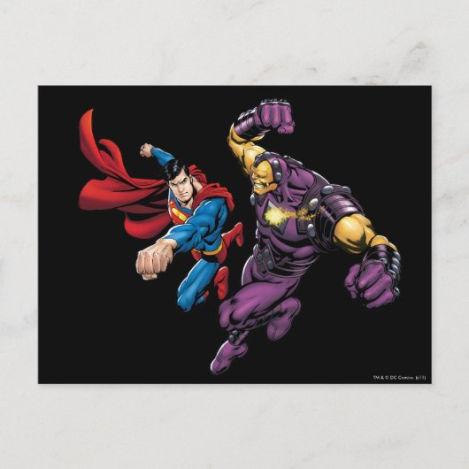 Superman Fights Enemy 2 Briefkaart (Voorkant)