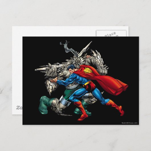Superman Fights Enemy Briefkaart (Voorkant / Achterkant)