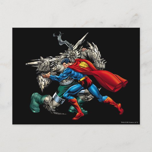 Superman Fights Enemy Briefkaart (Voorkant)