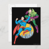 Superman Fights Lex Luthor Briefkaart (Voorkant / Achterkant)