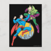 Superman Fights Lex Luthor Briefkaart (Voorkant)