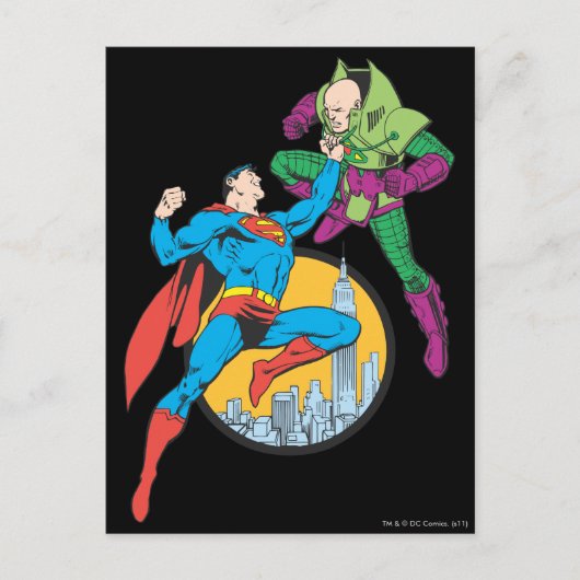 Superman Fights Lex Luthor Briefkaart (Voorkant)