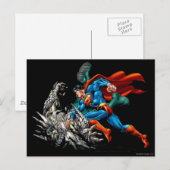 Superman Fights Monster Briefkaart (Voorkant / Achterkant)