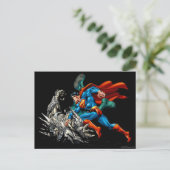 Superman Fights Monster Briefkaart (Staand voorkant)