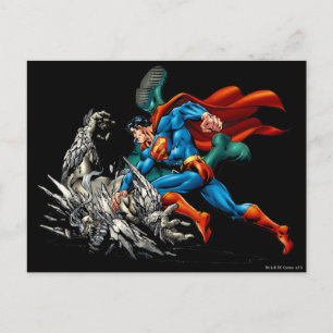 Superman Fights Monster Briefkaart