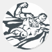 Superman Flies right Ronde Sticker (Voorkant)
