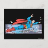 Superman Flies Thru City Briefkaart (Voorkant)