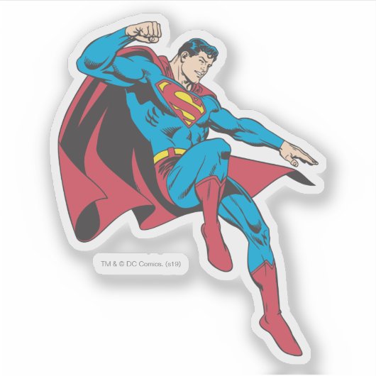 Superman Flying Backwards Sticker (Voorkant)