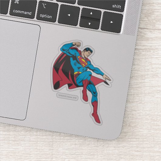 Superman Flying Backwards Sticker (Detail)