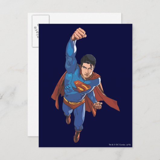 Superman Flying Forward Briefkaart (Voorkant / Achterkant)