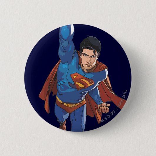 Superman Flying Forward Ronde Button 5,7 Cm (Voorkant)