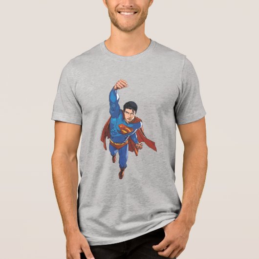 Superman Flying Forward Tri-Blend Shirt (Voorkant)