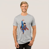 Superman Flying Forward Tri-Blend Shirt (Voorkant volledig)