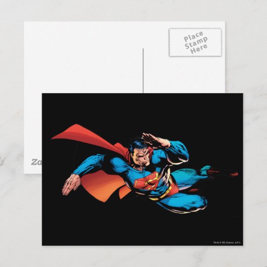 Superman Flying Kick Briefkaart (Voorkant / Achterkant)