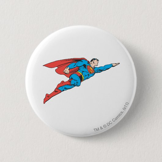 Superman Flying Right Ronde Button 5,7 Cm (Voorkant)