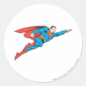 Superman Flying Right Ronde Sticker (Voorkant)