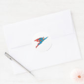 Superman Flying Right Ronde Sticker (Envelop)