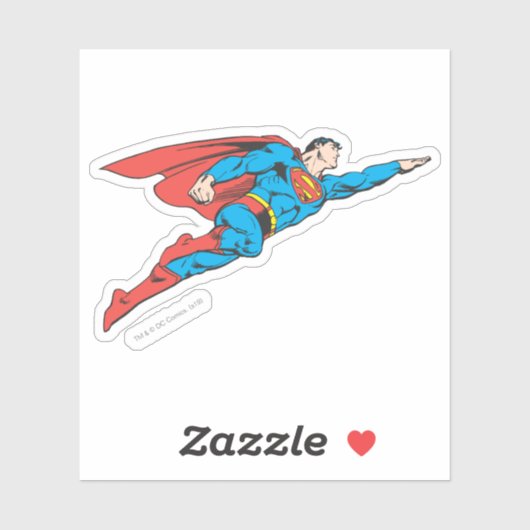 Superman Flying Right Sticker (Vel)