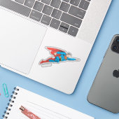 Superman Flying Right Sticker (Laptop met iPhone)