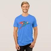 Superman Flying Right Tri-Blend Shirt (Voorkant volledig)