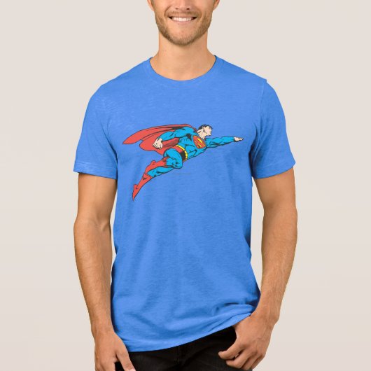 Superman Flying Right Tri-Blend Shirt (Voorkant)