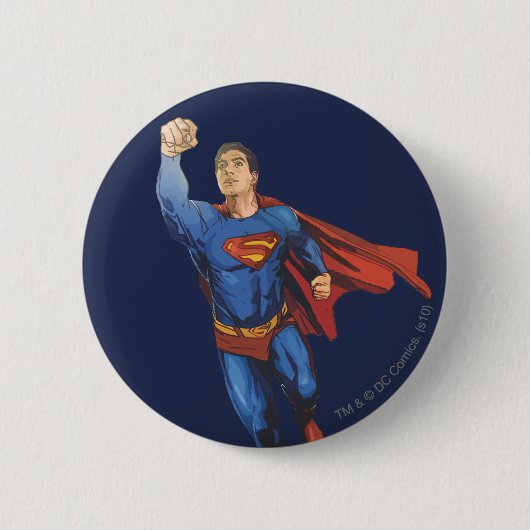 Superman Flying Ronde Button 5,7 Cm (Voorkant)