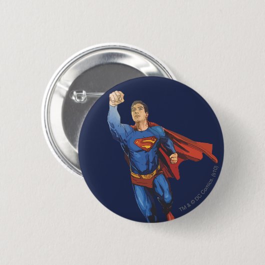 Superman Flying Ronde Button 5,7 Cm (Voorkant /achterkant)