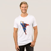 Superman Flying Tri-Blend Shirt (Voorkant volledig)